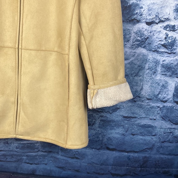 Vintage Fully Lined Faux Suede Sherpa Longline Hip length Coat/Jacket - Picture 4 of 12